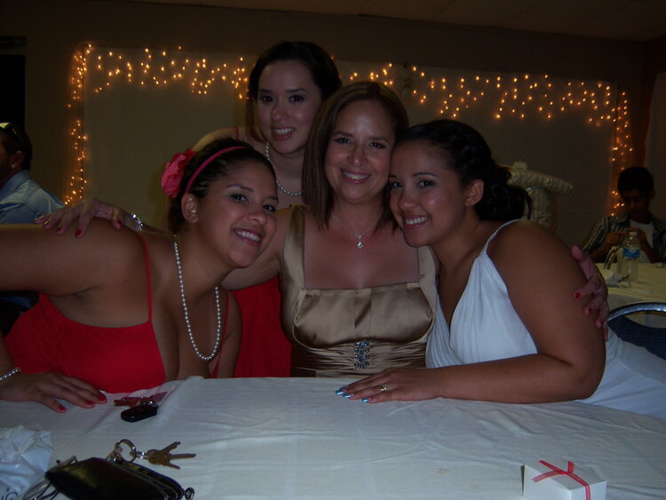 My daughters and I at my youngest daughter&#039;s wedding