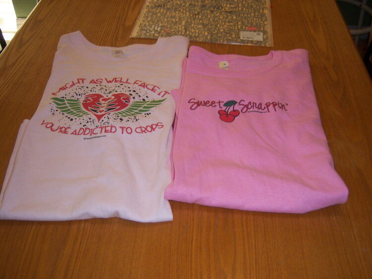 I won these T-shirts at scrapbooking event!