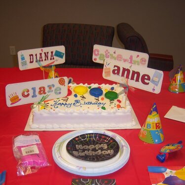 Name tags for office birthday cake celebration