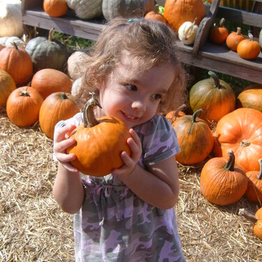 Rebecca Picks her Pumpkin