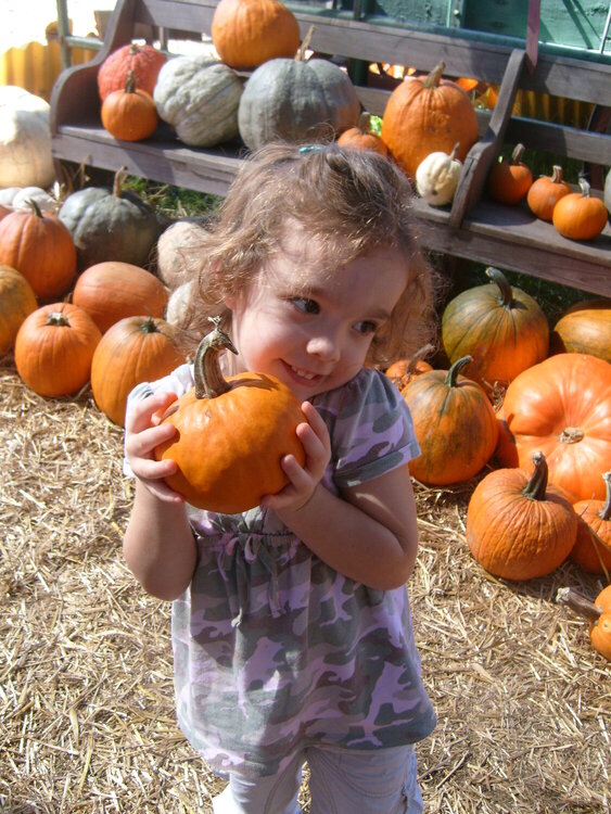 Rebecca Picks her Pumpkin