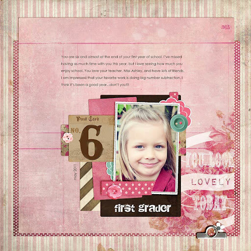 first Grader by Lisa Breuer featuring Pretty in Pink by Glitz Design