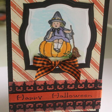 Halloween pumpkin witch