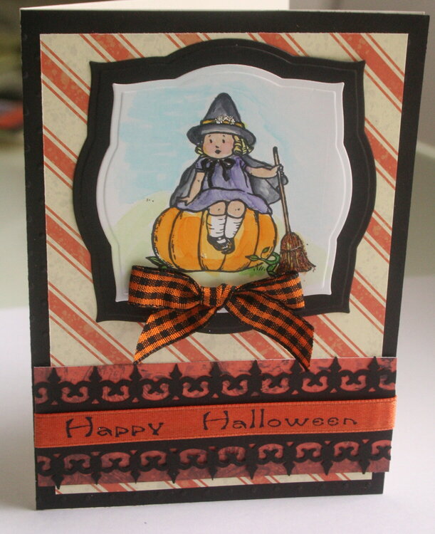 Halloween pumpkin witch