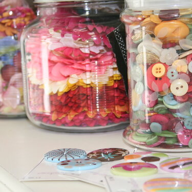 Flowers &amp; buttons in jars from Target