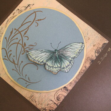 Haindpainted butterfly card