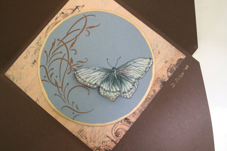 Haindpainted butterfly card