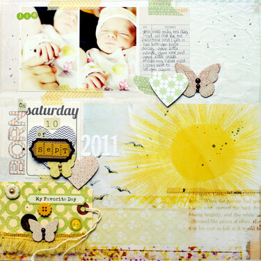 Born on Sept.10th {Studio Calico Oct.kit}