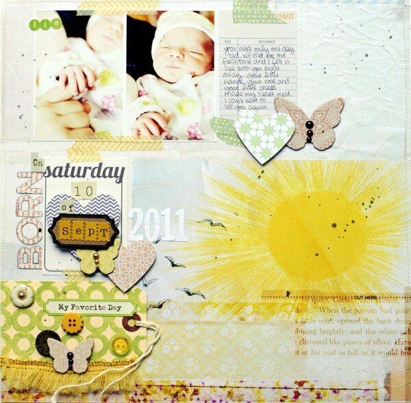 Born on Sept.10th {Studio Calico Oct.kit}