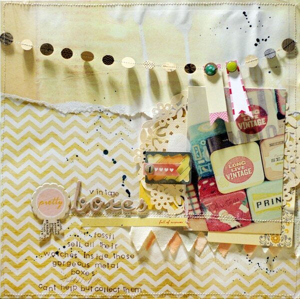 Vintage Boxes {Studio Calico February kit}