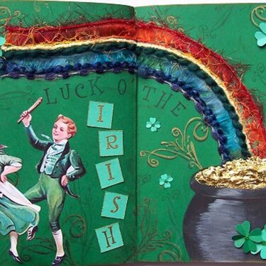 St. Patrick&#039;s Day altered book spread