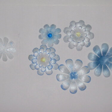 Blue Metallic Flowers