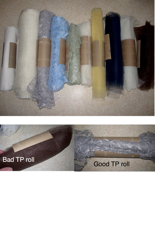 TP roll as fabric holder