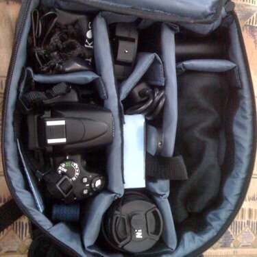 camera backpack loaded with goodies