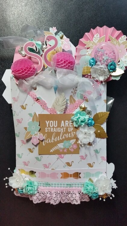 Flamingo loaded envelope by Monique Fox