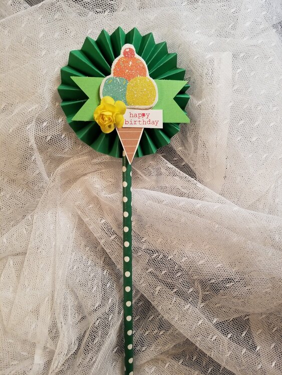 Birthday wand (aka lolipop card) for Paula Davis by Monique Fox