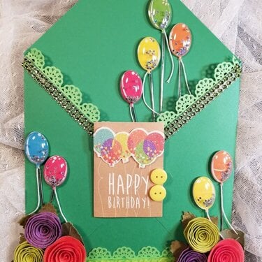 Birthday loaded envelope for Paula Davis by Monique Fox