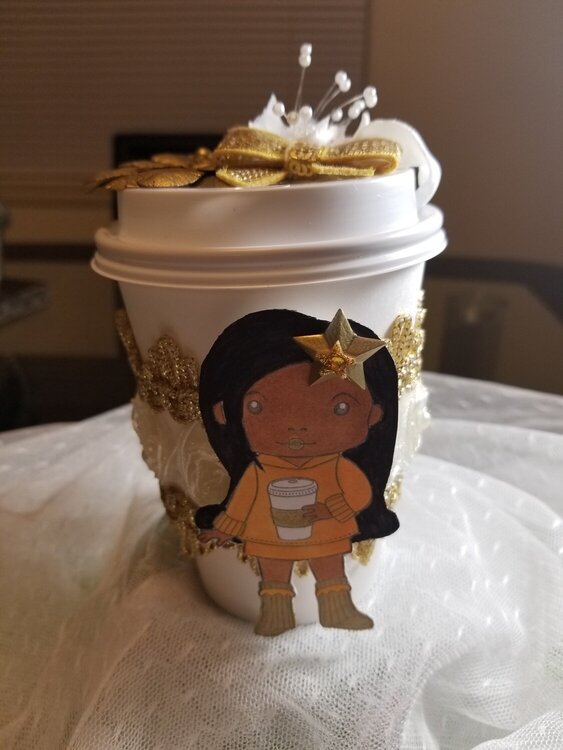 Altered coffee cup by Monique Fox
