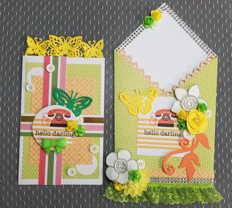 Hello Darling card and envelope