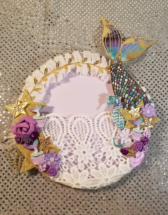 Mermaid embroidery hoop by Monique Fox
