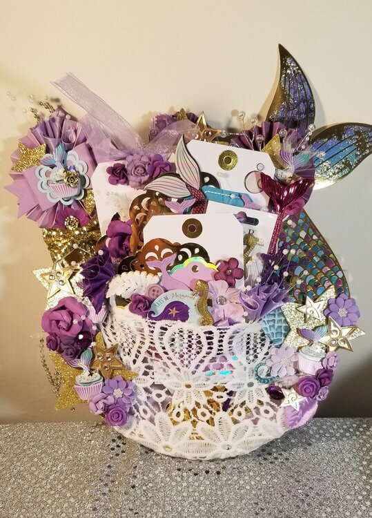 Loaded mermaid embroidery hoop by Monique Fox