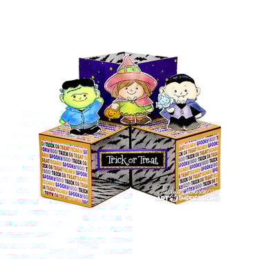 Trick or Treat Triple Cube Card - Art Impressions Stamps