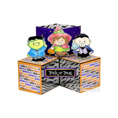 Trick or Treat Triple Cube Card - Art Impressions Stamps