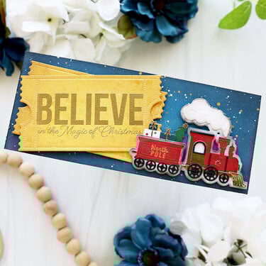 Magical Train &amp; Ticket Die Cut Card