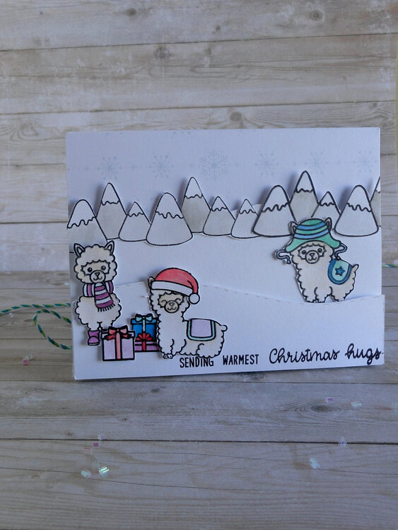 Alpaca Christmas Hugs Card