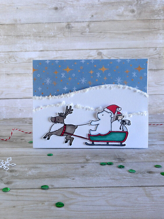 Christmas Snow Ride Card