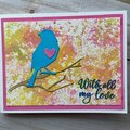 Spring Birds: With Love Textured Card