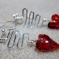 Hand hammered wrapped hearts