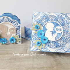 First Holy Communions Blue Gift Box with 3D Vignette Mini Album