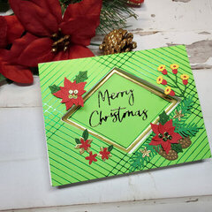 Christmas Card with Crossed Lines Hot Foiled Image