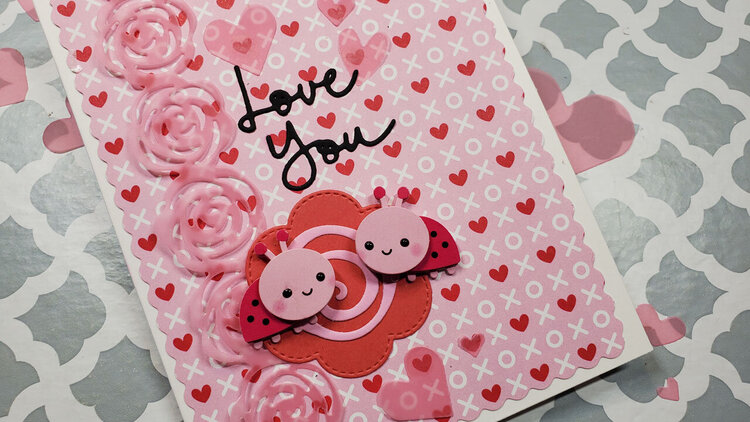 Love You Card with Doodle pops Hug Bugs