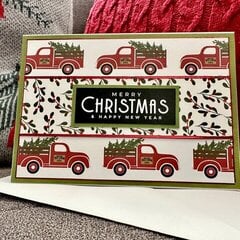 Red trucks & boughs card