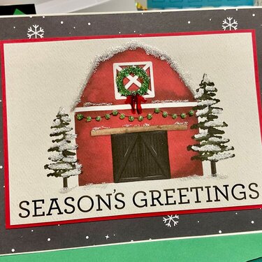 Farmhouse Barn Christmas card