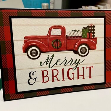 Red truck Christmas card