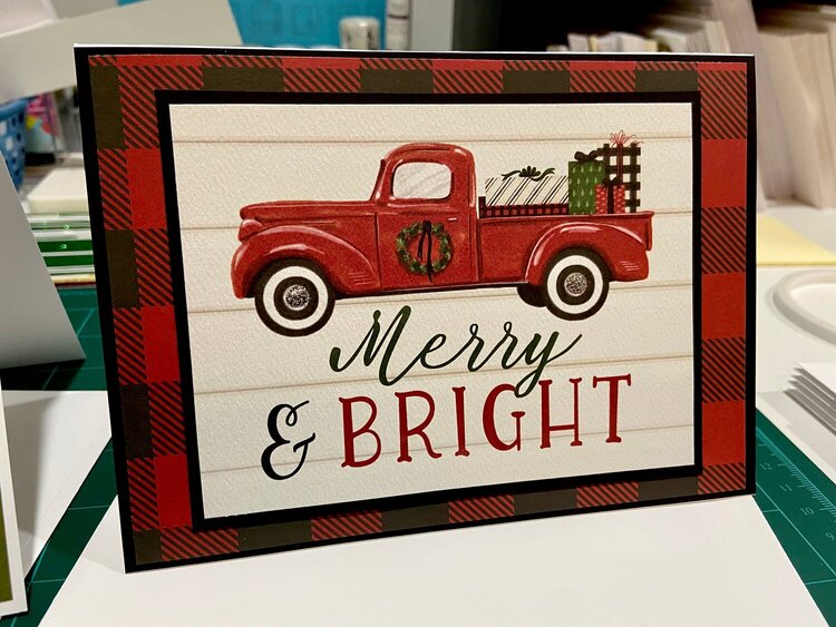 Red truck Christmas card