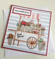 Flower stand Mothers Day card