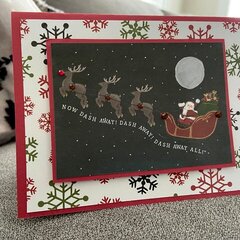 Christmas card with sleigh