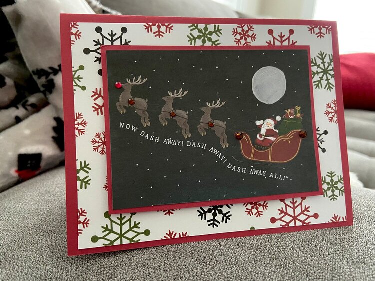 Christmas card with sleigh