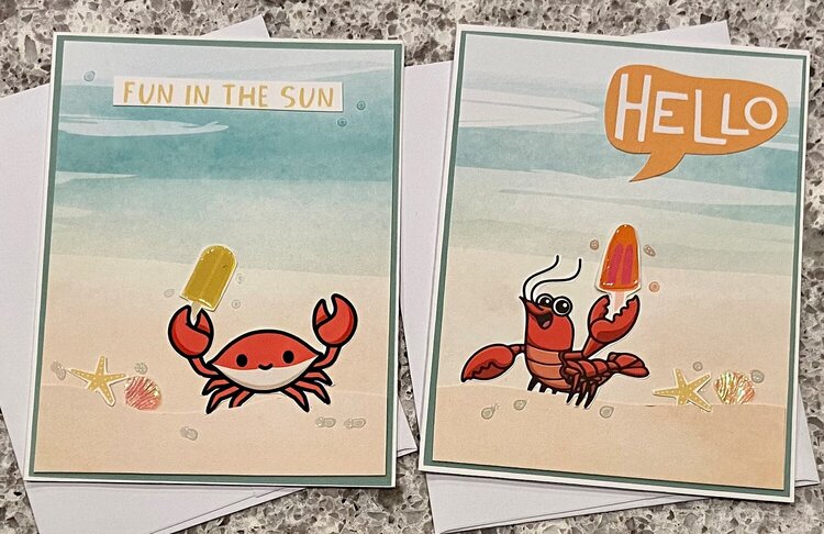 Beach critter note cards
