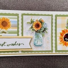 Slimline card with sunflowers