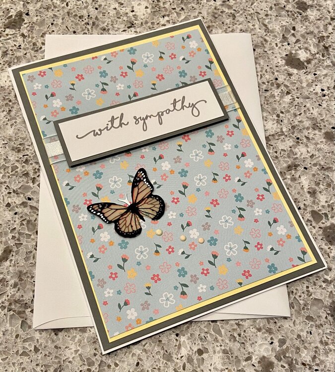 Sympathy card with butterfly
