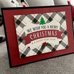 Christmas card with black plaid
