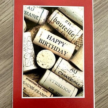 Wine corks birthday card