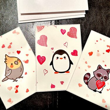 Little animal hearts cards