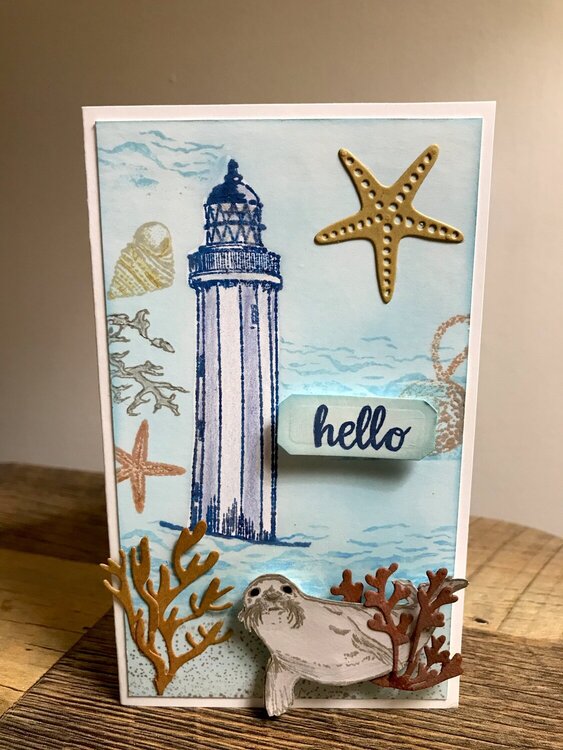 Sea themed collage card