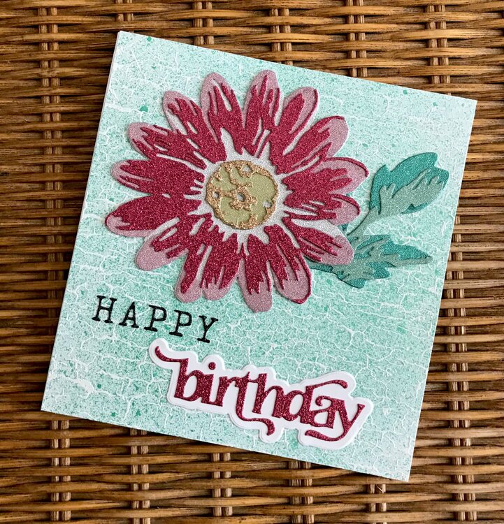 Happy Birthday Large Flower card